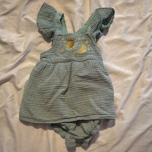 Cat & Jack Blue Bodysuit with Gold Embroidery